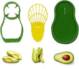 Calitek avocado slicer and masher set with green and yellow tools for cutting and mashing avocados