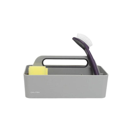 CLICKK Home Store CAL135 CALITEK Cleaning Caddy Kitchen Tidy Organiser with Gripped Handle for Organised Cleaning Products Grey
