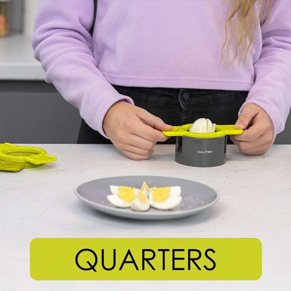 CLICKK Home Store CAL153 CALITEK Egg Cutter Wedger Slicer 3 in 1 Multi Tool Stainless Steel