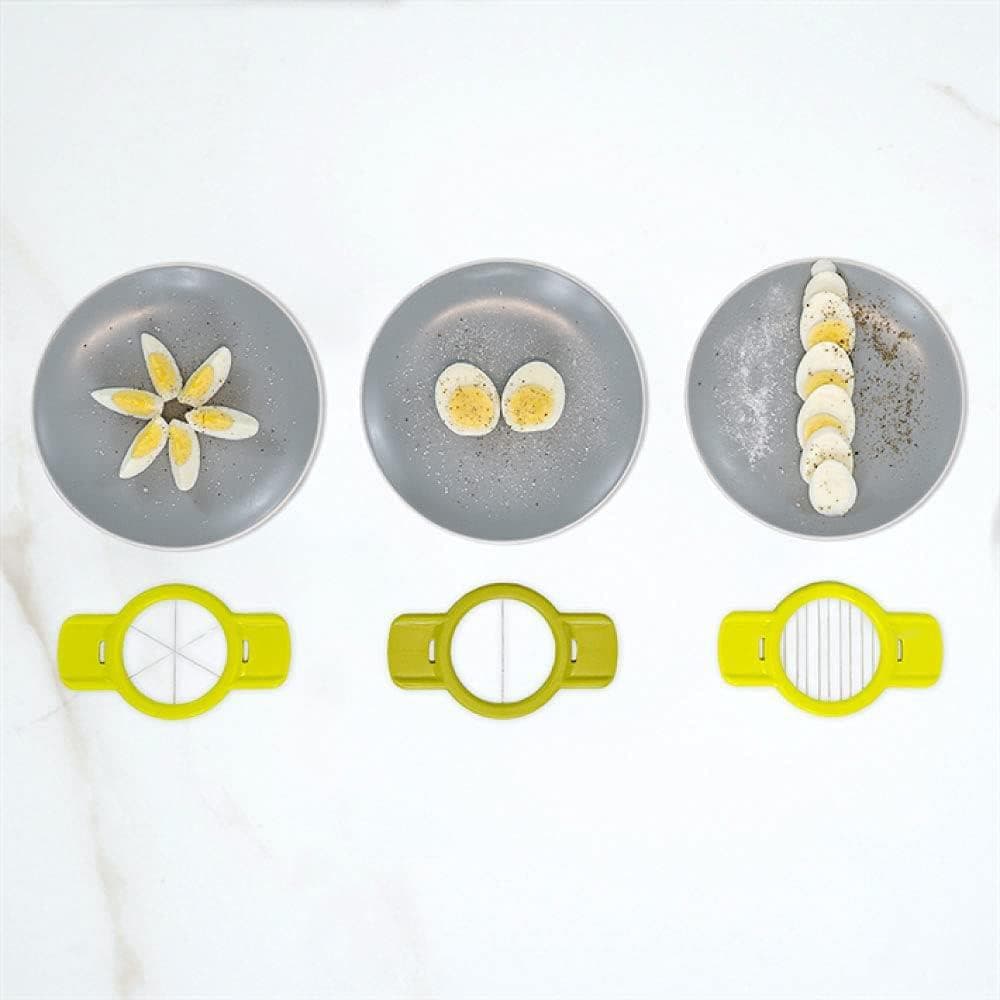 CLICKK Home Store CAL153 CALITEK Egg Cutter Wedger Slicer 3 in 1 Multi Tool Stainless Steel