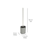 Calitek flexible silicone toilet brush with gray holder measuring 54 cm tall for easy cleaning