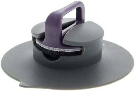 Calitek non scratch scouring pad for non stick pans with ergonomic handle and round base