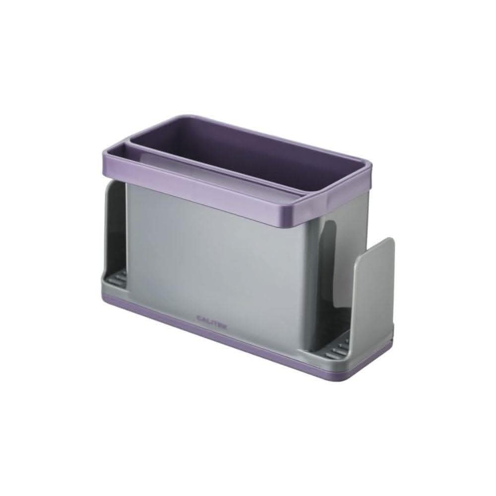 Calitek purple sink caddy organizer with multiple compartments for kitchen cleanup tools