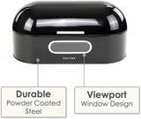 Calitek CAL062 CALITEK Retro Style Round Top Steel Bread Bin - Black
