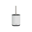 Calitek silicone toilet brush with stainless steel handle and white holder for bathroom cleaning