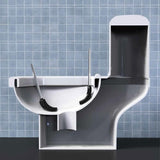 Calitek silicone toilet brush with stainless steel handle displayed inside a cutaway toilet illustration
