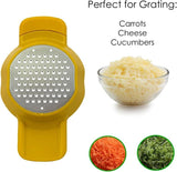 Calitek stainless steel grater and zester set with yellow handle perfect for grating cheese carrots and cucumbers