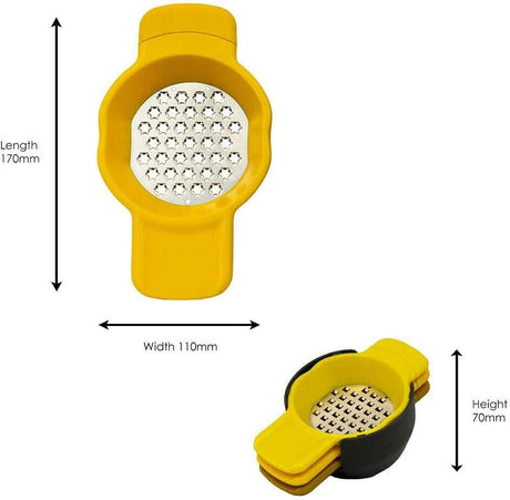 Calitek stainless steel grater and zester set with yellow and black handles for kitchen use