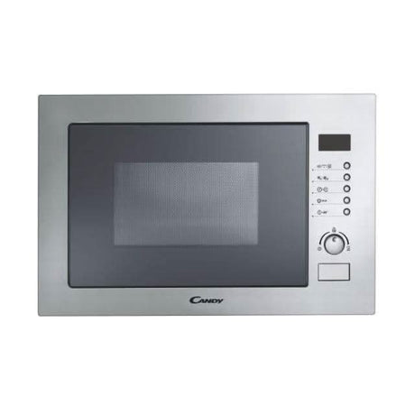 Candy 25L built-in microwave with stainless steel finish and control panel on the right side