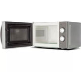 CLICKK Home Store Candy 700W Microwave Oven with open door and manual control knobs