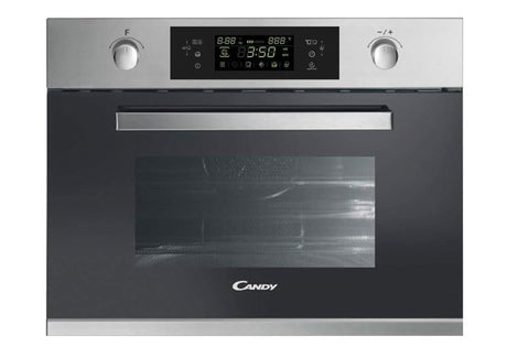 Candy stainless steel built-in microwave combi with digital display and control knobs