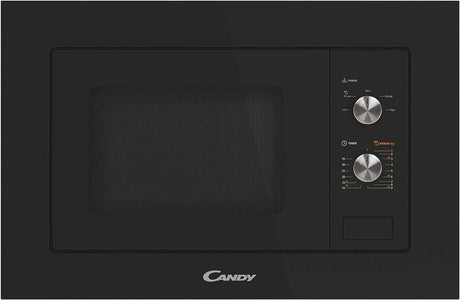 Candy built-in microwave 1000W in black with dial controls and digital display for modern kitchens
