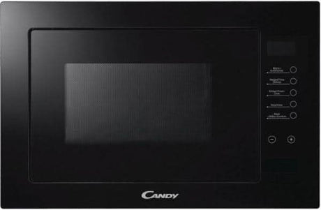 Candy built-in microwave with grill in sleek black design featuring digital controls