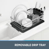 Kitchen Dish Rack Drainer with Utensil Holder and Removable Drip Tray