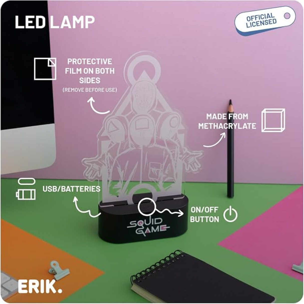 Squid Game LED Desk Table Lamp