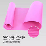 UBUNG Yoga Mat Non Slip with Carry Strap 10mm Thick Exercise Mat for Home Workouts Pilates Yoga Pink