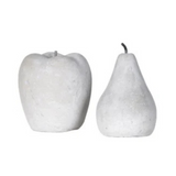 Modern Concrete Apple and Pear Decorative Ornament Set Grey