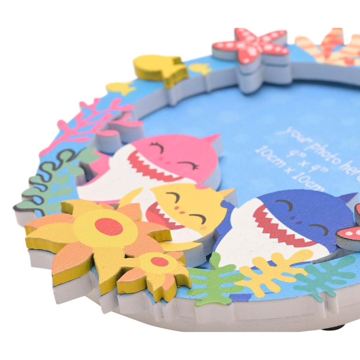 Baby Shark Wooden Photo Frame 10cm x 10cm Multi