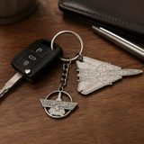 Top Gun Metal Fighter Jet Keyring Silver