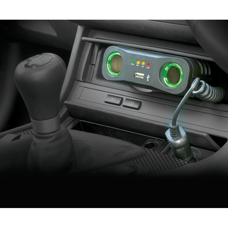 CLICKK Home Store ABC-0265 Ring Portable 12v Multisocket Car Charger With USB