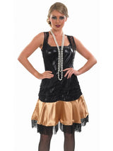 Women's Charleston Flapper Dress Costume UK 8-10 - Black & Gold | CLICKK Home Store Women's Charleston Flapper Dress Costume UK 8-10 - Black & Gold | CLICKK Home Store