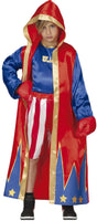Child boxing costume USA featuring red blue and white robe with gloves by Kids Fancy Dress