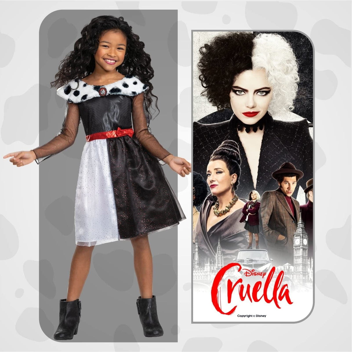 Kids Fancy Dress 129709L Child Cruella Disney Villain costume - 5-6 years