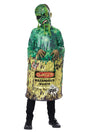 Child hazardous waste zombie costume with green mask and toxic waste barrel outfit from Kids Fancy Dress