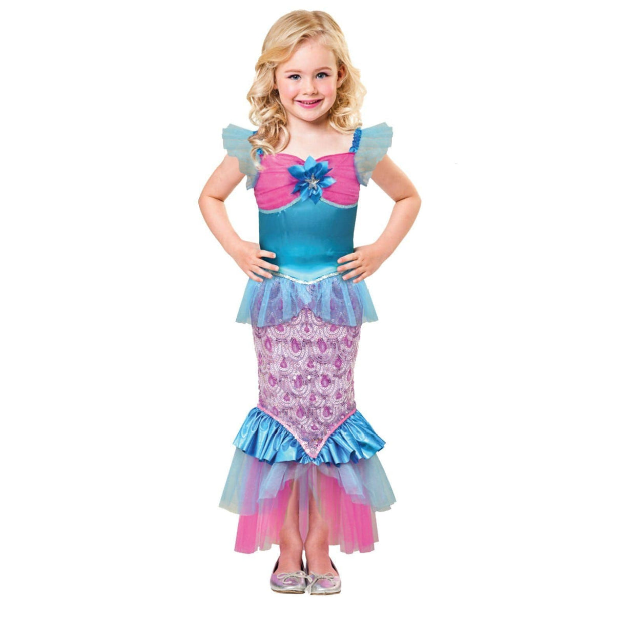 Kids Fancy Dress 9903207 Child Sparkle of the Sea Mermaid Girls Fantasy Costume - 9-10 Years