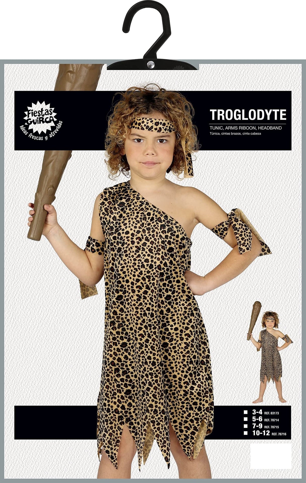 Kids Fancy Dress 78714 Child Stone Age Caveman Cave Boy Costume - 5-6 Years
