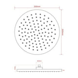 Chrome round shower head with 200mm diameter and sleek design for modern bathrooms