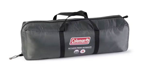 Coleman octagon tent extension in black carrying bag with handles for easy transport