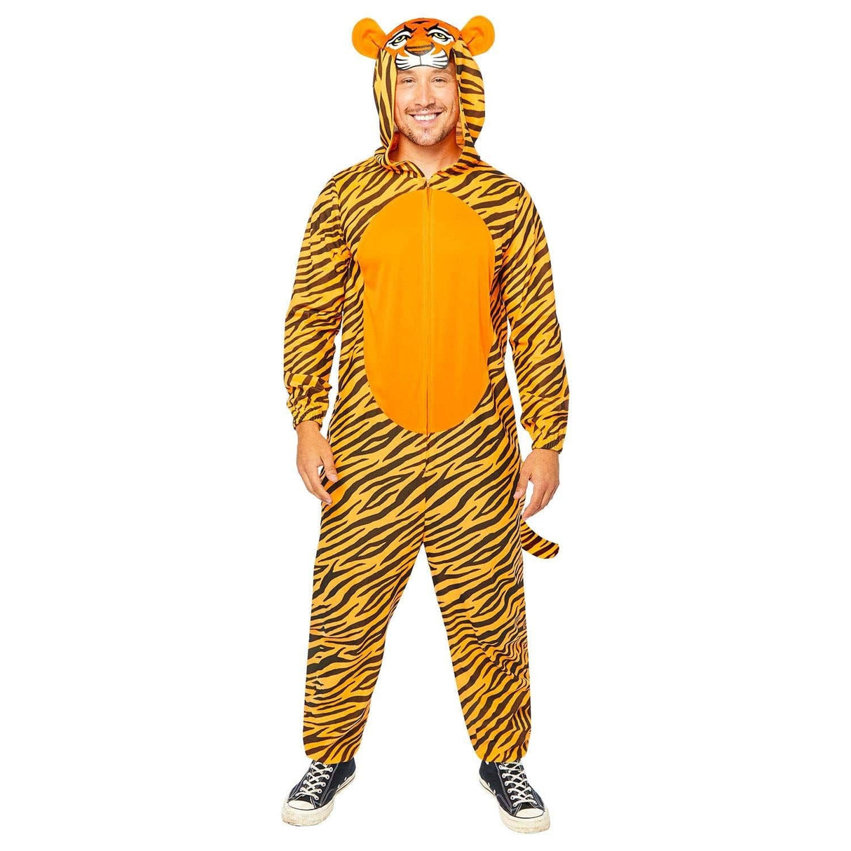 Mens Fancy Dress 9908779 Adults Tiger Onesie with tail and ears - XXL