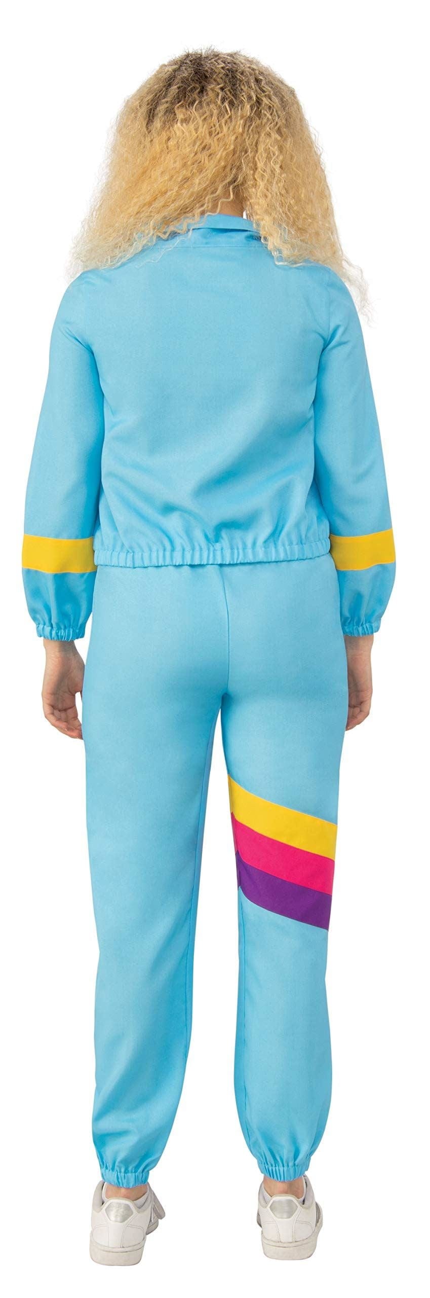 Womens Fancy Dress 80S SHELL SUIT SIZE M Ladies 1980s Blue Shell Suit Costume - M