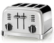 Cuisinart 4 slice toaster in brushed stainless steel with dual control knobs and multiple settings
