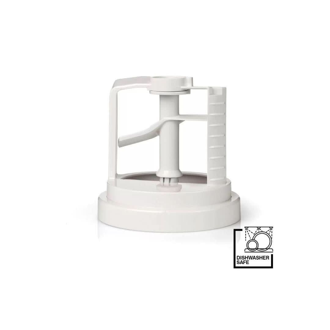 White plastic paddle accessory for Cuisinart ice cream maker, dishwasher safe design