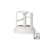 White plastic paddle accessory for Cuisinart ice cream maker, dishwasher safe design