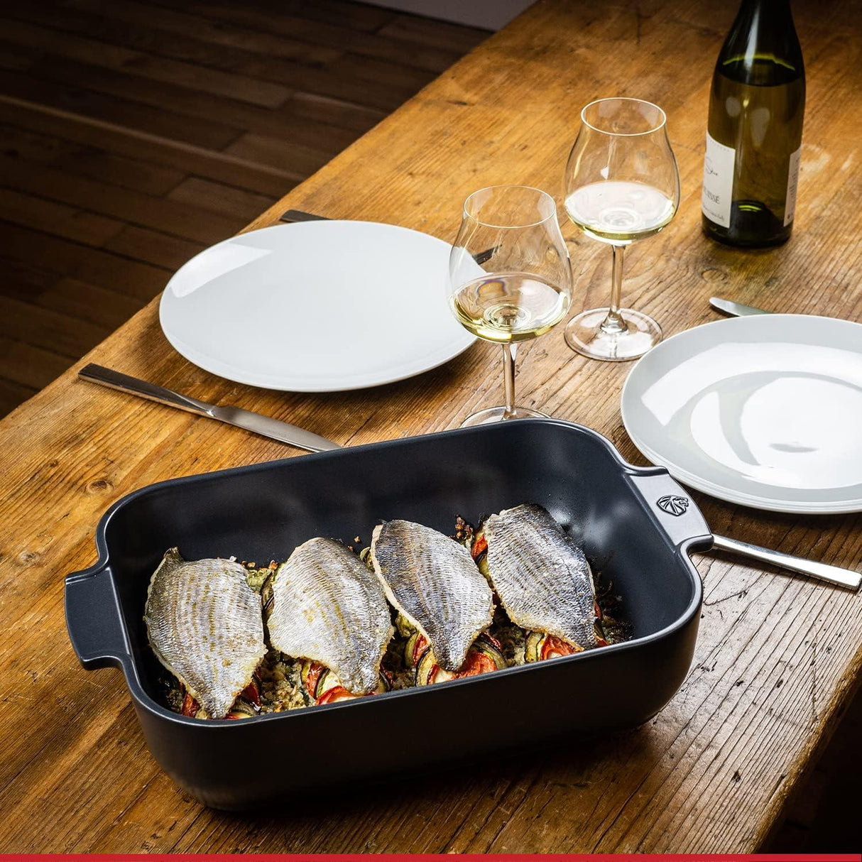 Peugeot Appolia Rectangular Ceramic Dish 40cm Slate