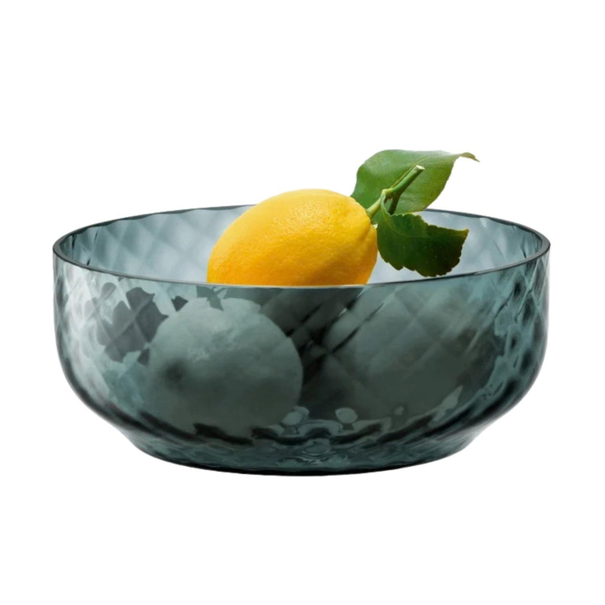 LSA Dapple Mouth-Blown Glass Bowl 22.5cm Water Blue