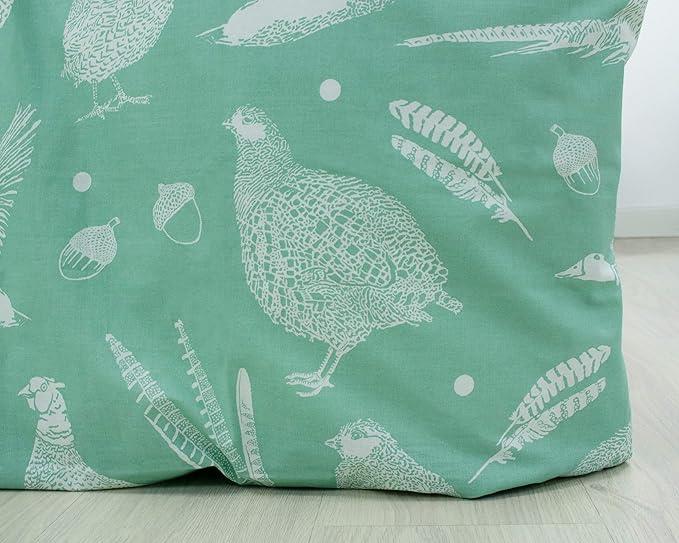 Creative Cloth Moorland Birds Superking Duvet Reversible Set Green