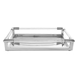 Lucita Silver Finish Contemporary Luxe Rectangular Tray Width 46cm