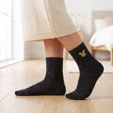 Women's Disney Mickey Mouse Glitter Socks 6 Pairs UK 3-5 Black and White
