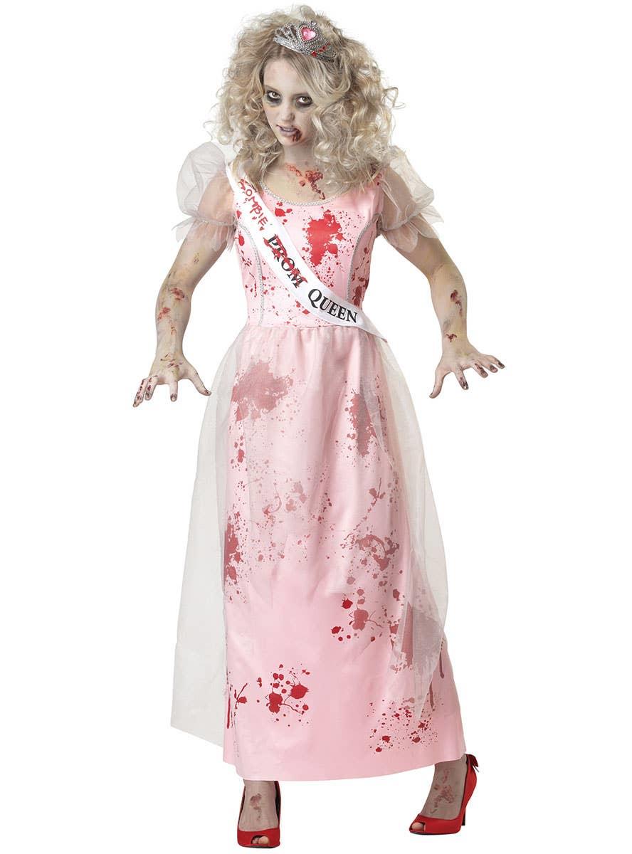Prom Zombie Carrie Costume Size Small 6-8 includes Sash and Tiara White