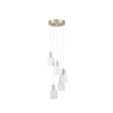 White Gold Ceiling Light Contemporary Drop Pendant Metal Light 5 Arm Chandelier