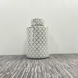 Silver Baroque Style Decorative Jar Elegant Home Decor Approx 32cm