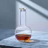 LSA Luca Mouth-Blown Glass Decanter & Stopper 1.5L with Gold Band