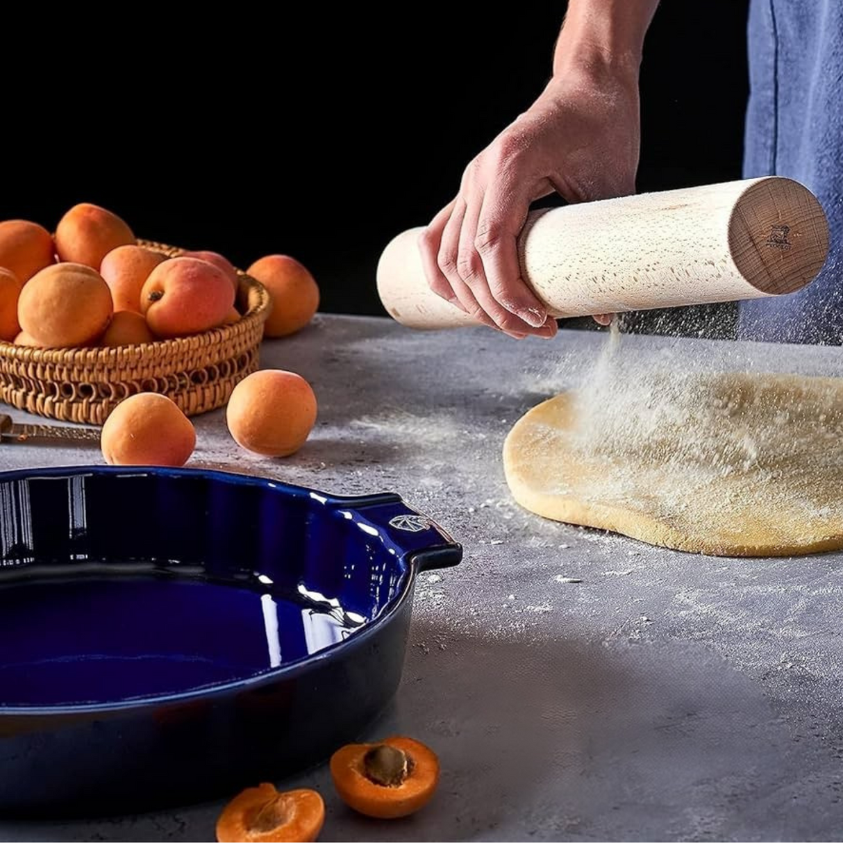 Peugeot Appolia Ceramic Baking Pie Dish 28cm Blue