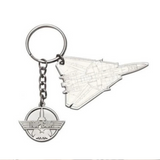 Top Gun Metal Fighter Jet Keyring Silver
