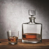 Nude Glass Square Whiskey 1.25L Decanter with Topper