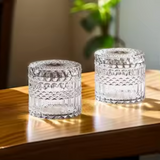 Cut Glass Storage Jar with Lid H10cm